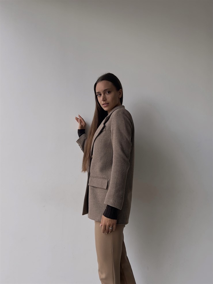 Önü Düğme Kapamalı Armando Kadın Taş Ceket 23K000126