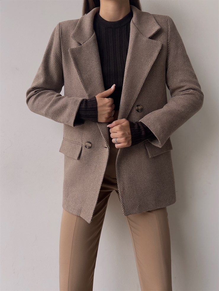 Önü Düğme Kapamalı Armando Kadın Taş Ceket 23K000126