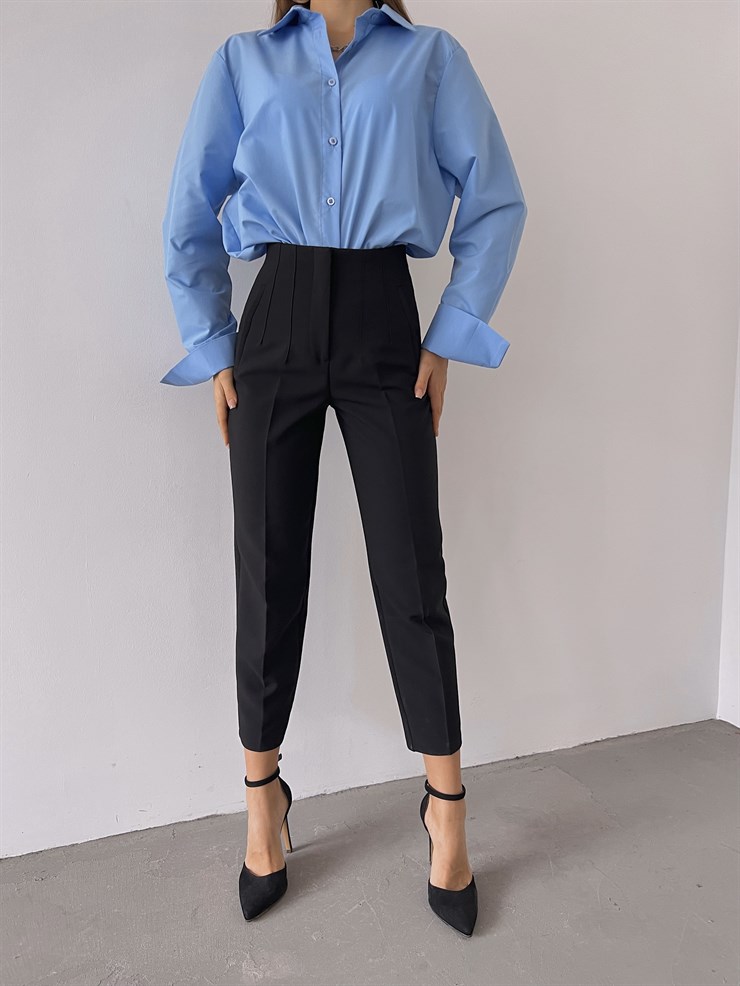 Yüksek Bel Pensli Orazio Kadın Siyah Pantalon 23K000049