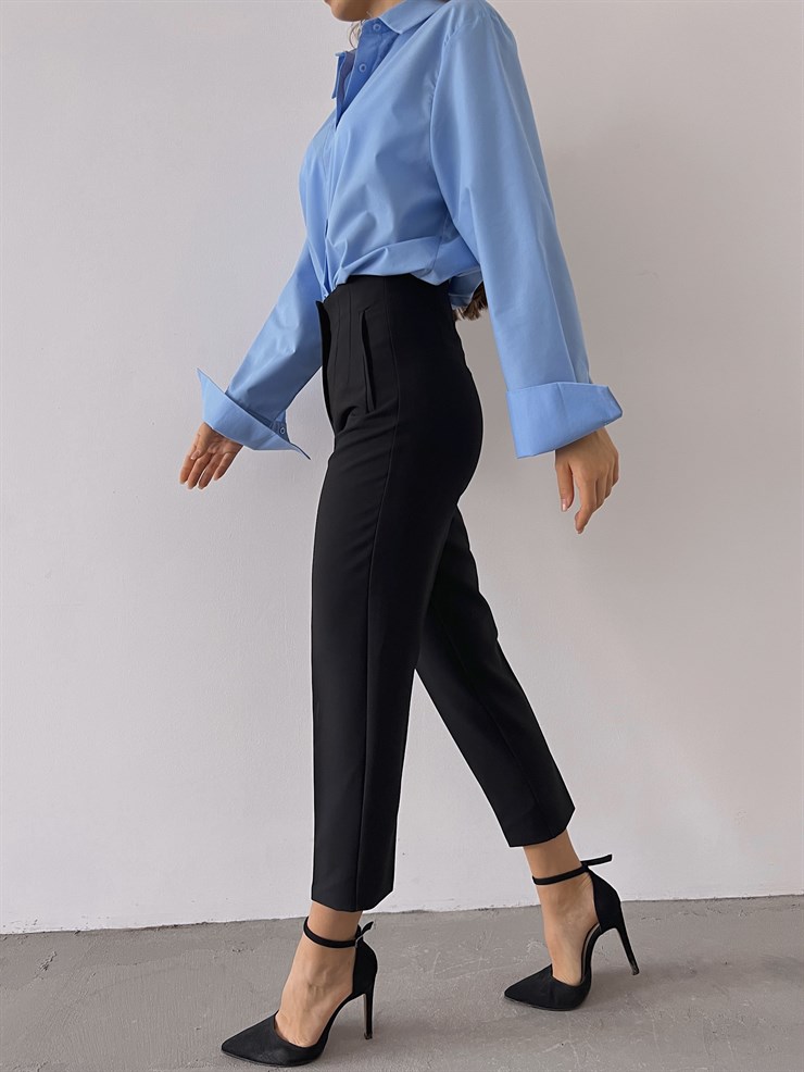 Yüksek Bel Pensli Orazio Kadın Siyah Pantalon 23K000049