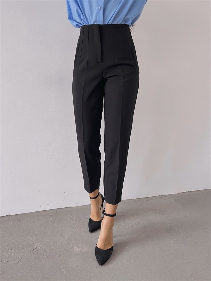 Yüksek Bel Pensli Orazio Kadın Siyah Pantalon 23K000049
