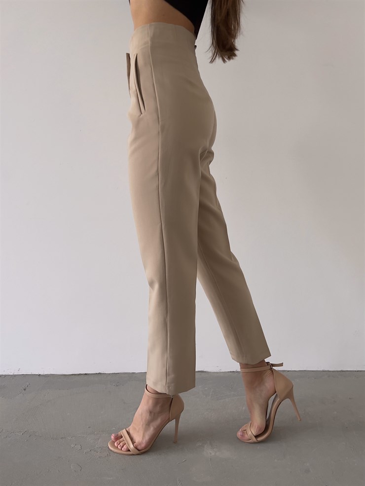 Yüksek Bel Pensli Orazio Kadın Vizon Pantalon 23K000049