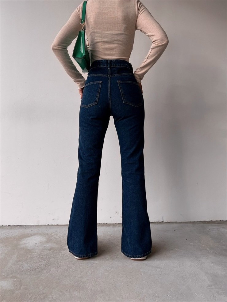 Paçası Yırtmaçlı Palazzo Rivano Kadın Mavi Jean 22K000442