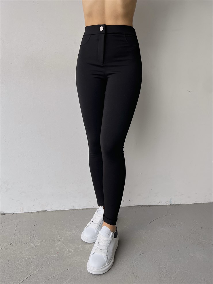 Yüksek Bel Palmiro Kadın Siyah Pantolon 23K000240