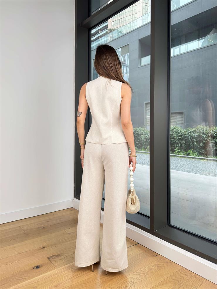 Düğme Kapamalı Prey Natural Kadın Yelek 25Y214