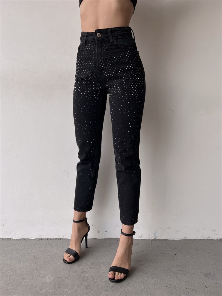 Yüksek Bel Pure Kadın Antrasit Taş Detaylı Jean 23K000395