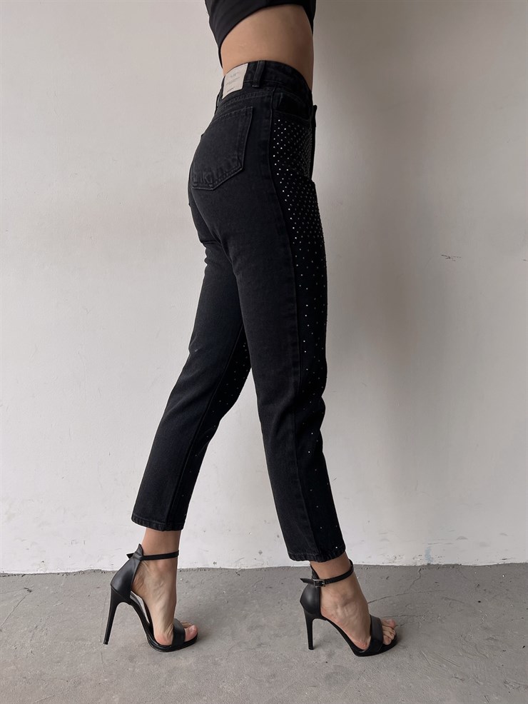 Yüksek Bel Pure Kadın Antrasit Taş Detaylı Jean 23K000395