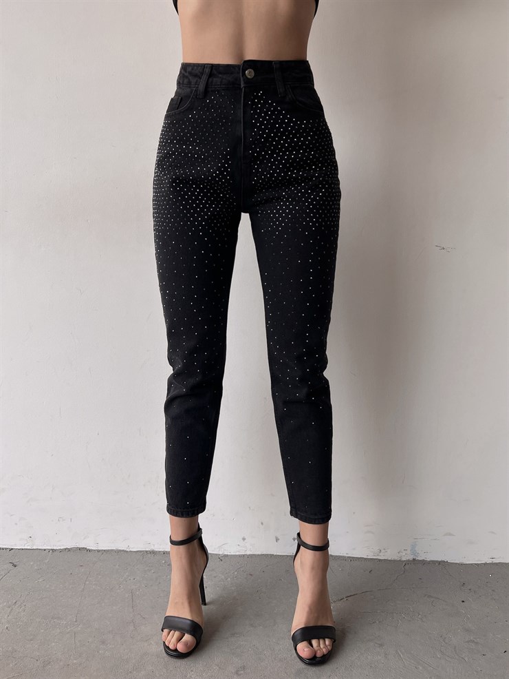 Yüksek Bel Pure Kadın Antrasit Taş Detaylı Jean 23K000395