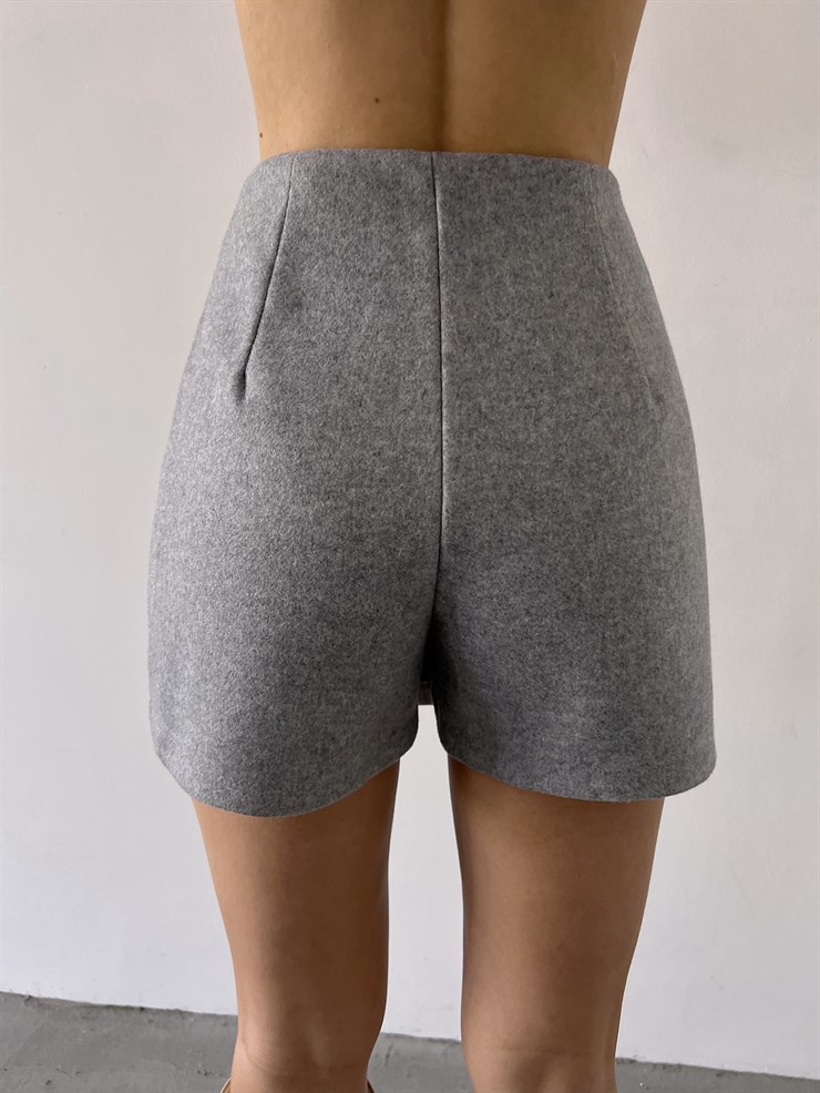 Yüksek Bel Rayan Kadın Gri Şort 23K000286