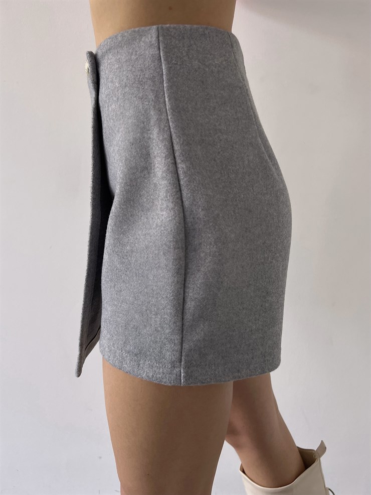 Yüksek Bel Rayan Kadın Gri Şort 23K000286