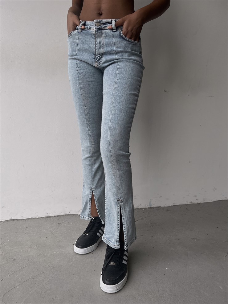 Ön Yırtmaç Detay Reece Kadın Yüksel Bel Mavi Jean 22Y000246