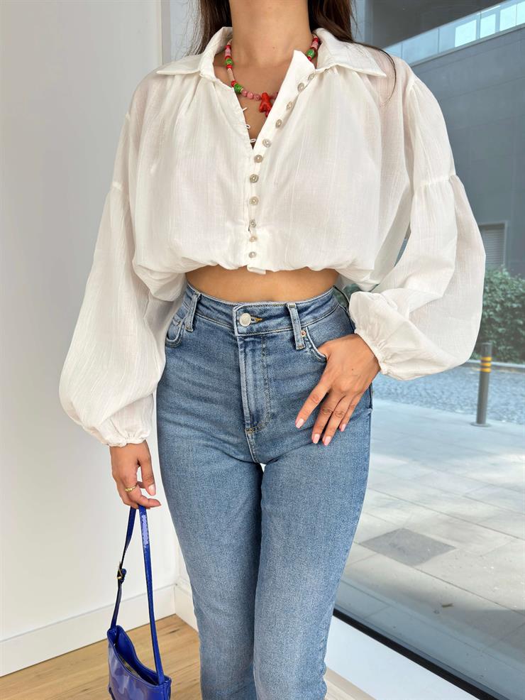 Bomber Rinses Kadın Ekru Gömlek 24Y841