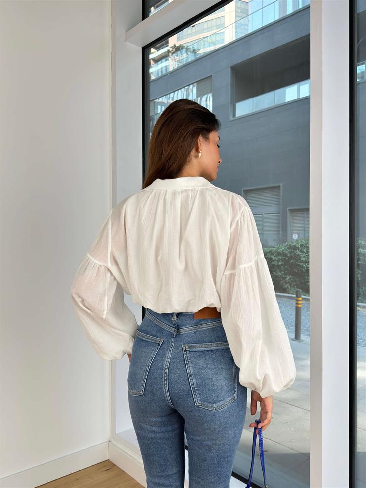 Bomber Rinses Kadın Ekru Gömlek 24Y841