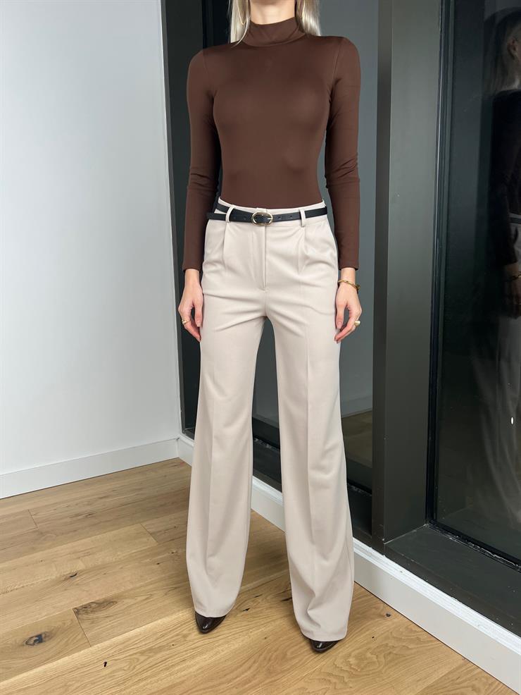 Yüksek Bel Beli Pens Detaylı Robert Kadın Taş Palazzo Pantolon 24k288