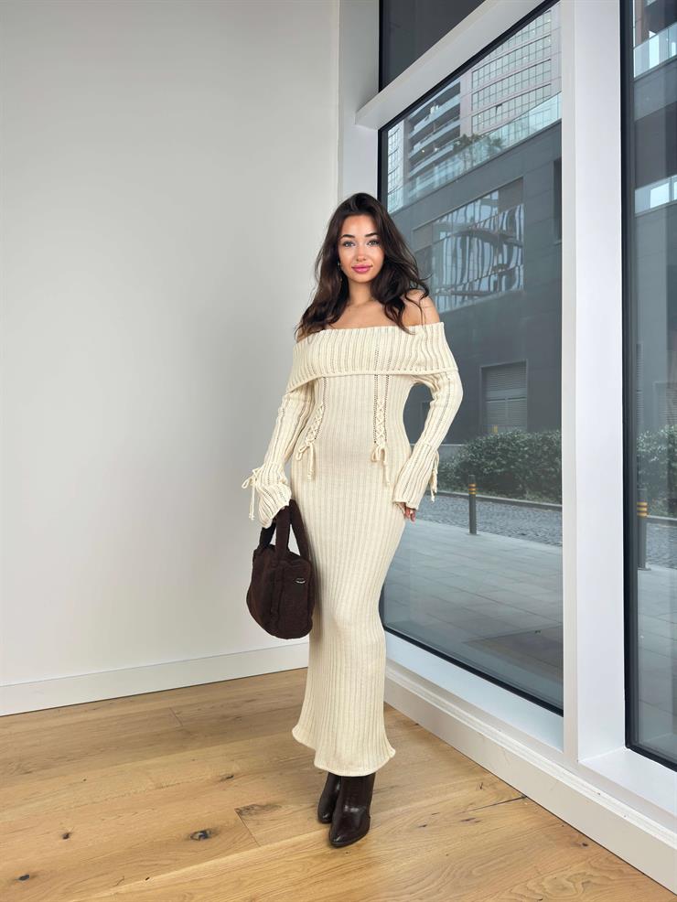 Madonna Yaka Bağlama Detaylı Rokas Taş Kadın Elbise 25K325