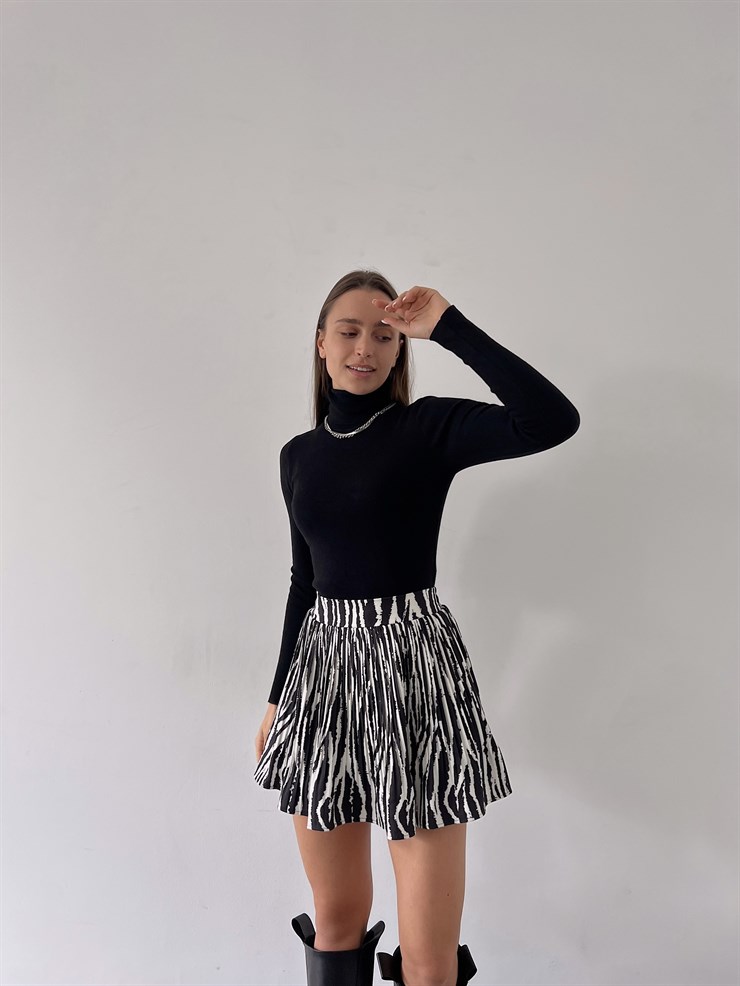 Yüksek Bel Roni Kadın Zebra Desenli Mini Etek 23K000287