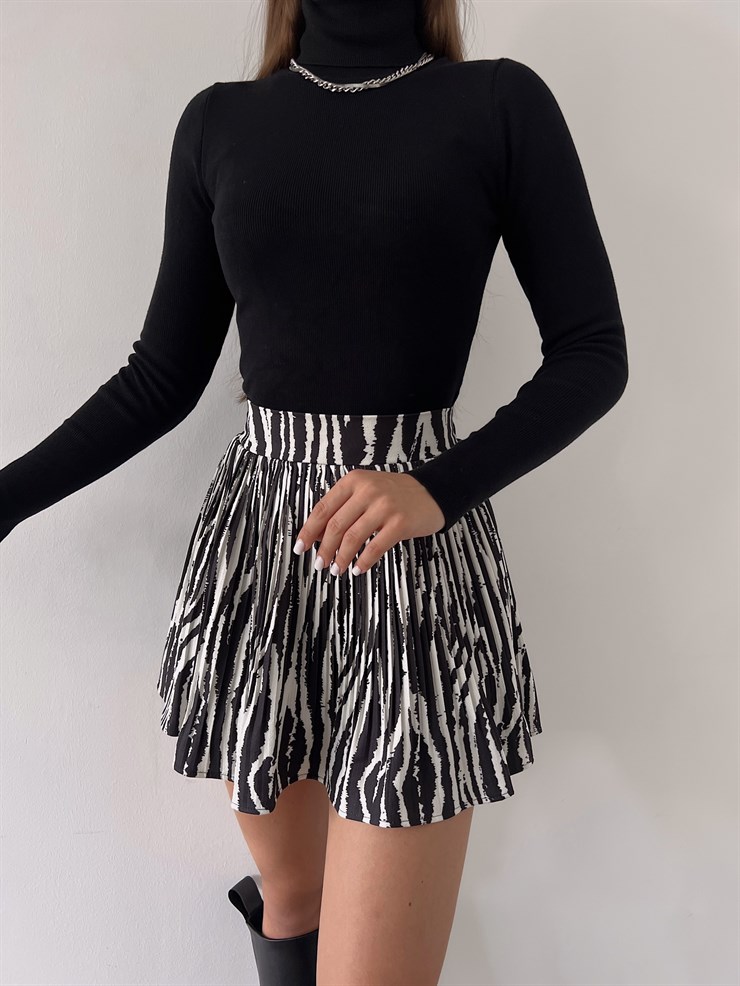 Yüksek Bel Roni Kadın Zebra Desenli Mini Etek 23K000287