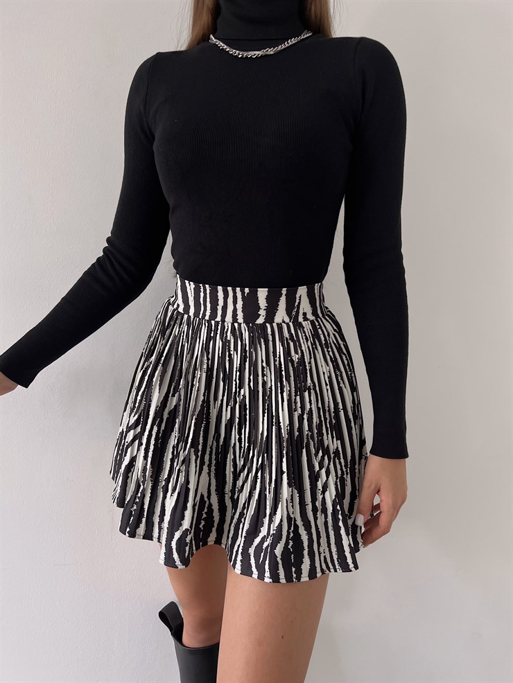 Yüksek Bel Roni Kadın Zebra Desenli Mini Etek 23K000287