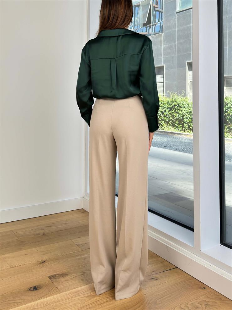 Yüksek Bel Pens Detaylı Rosalinda Kadın Taş Palazzo Pantolon 24Y847