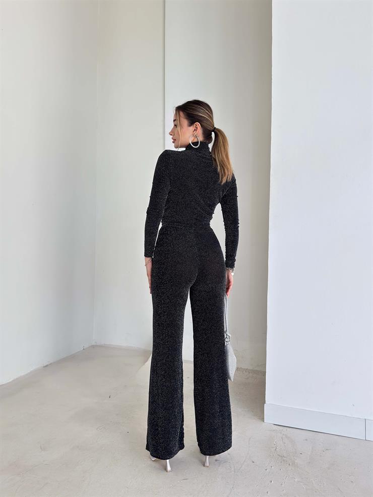 Parlak Seldine Siyah Kadın Pantolon 26K151