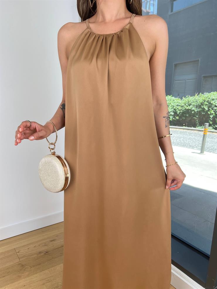 Kolsuz Sıtel Vizon Kadın Uzun Elbise 25Y489