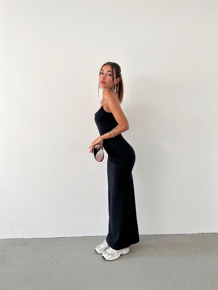 İp Askılı Sonaran Kadın Siyah Elbise 23Y000614