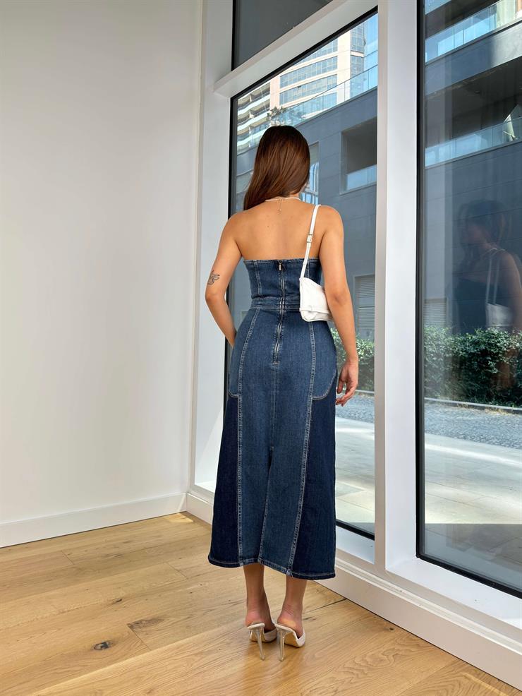 Srtaplez Stanis Kadın Mavi Kot Elbise 24Y807