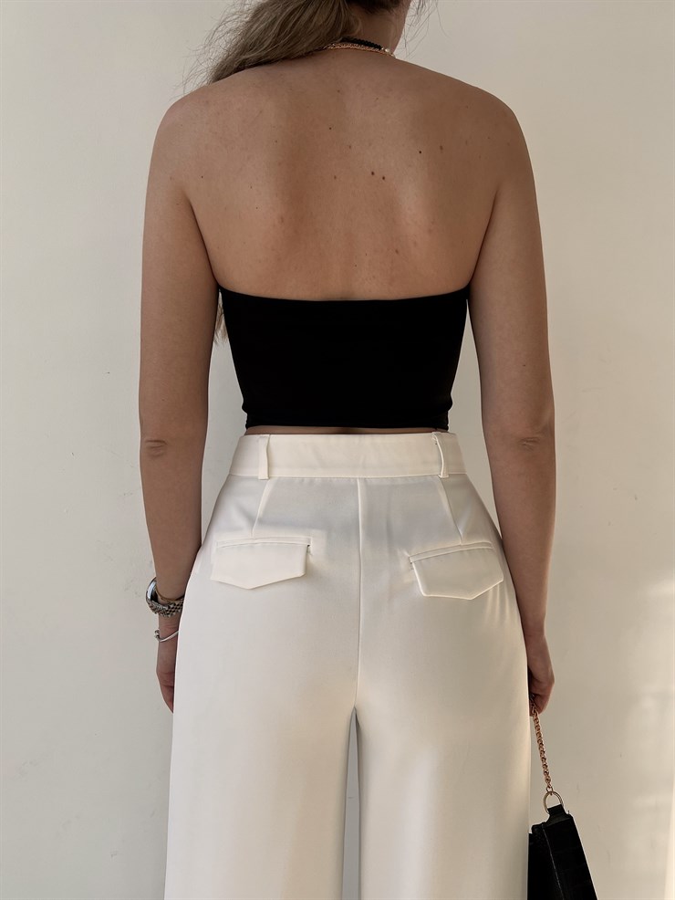 Straplez Kalp Yaka Korse Lexi Kadın Siyah Crop 22Y000141