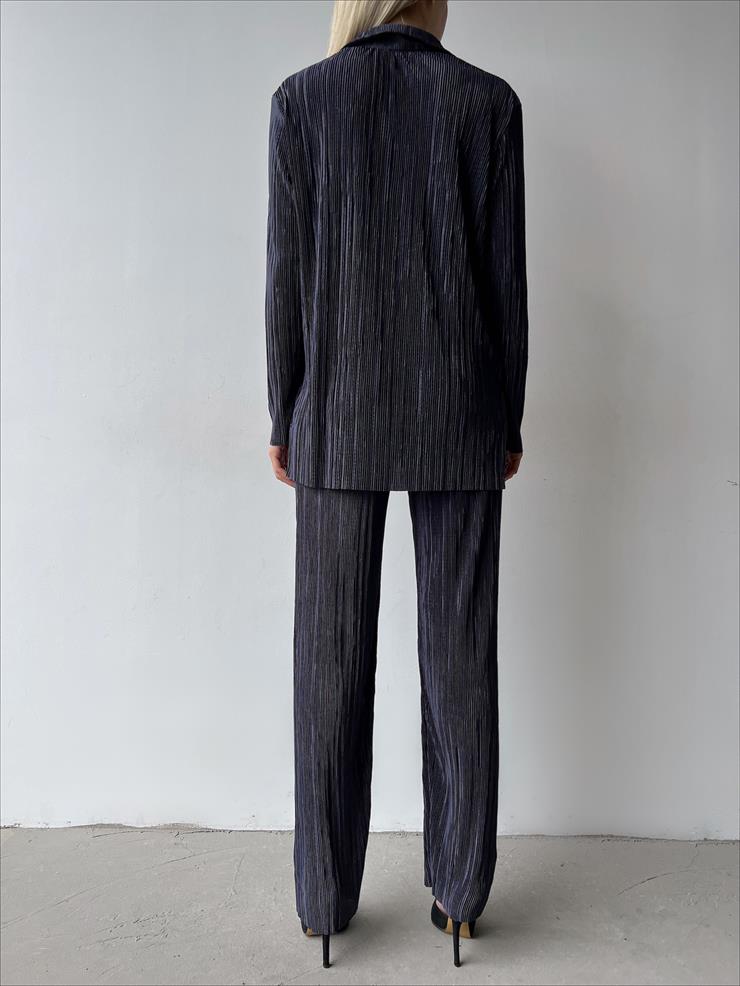 Fitilli Piliseli Kumaş Tatiana Kadın Antrasit İkili Takım 22Y000295