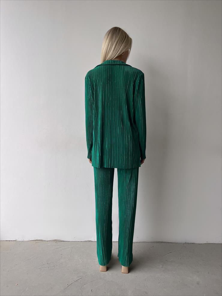 Fitilli Piliseli Kumaş Tatiana Kadın Yeşil İkili Takım 22Y000295