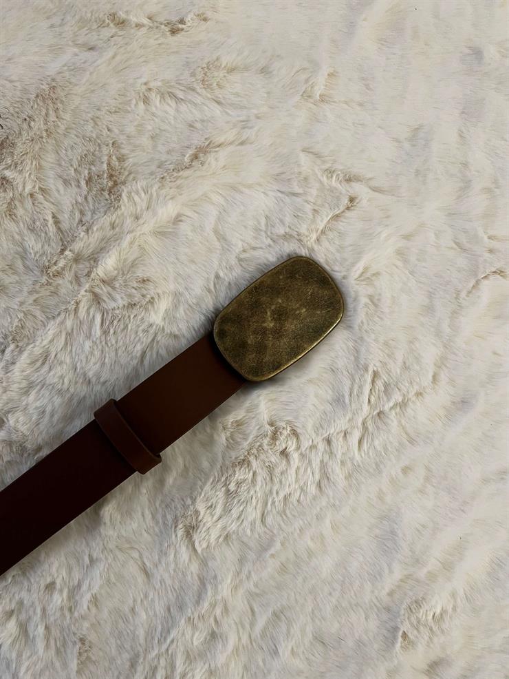 Üstten Toka Takmalı Kadın Taba Kemer 23Y641