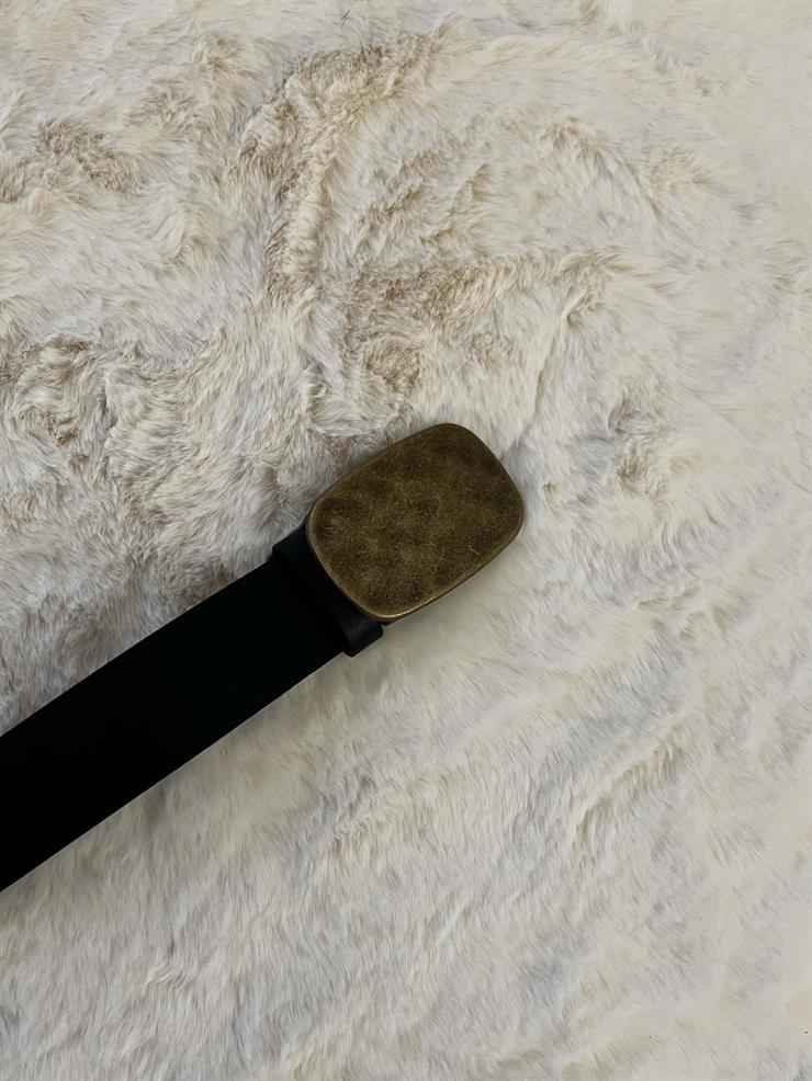 Üstten Toka Takmalı Kadın Siyah Kemer 23Y641