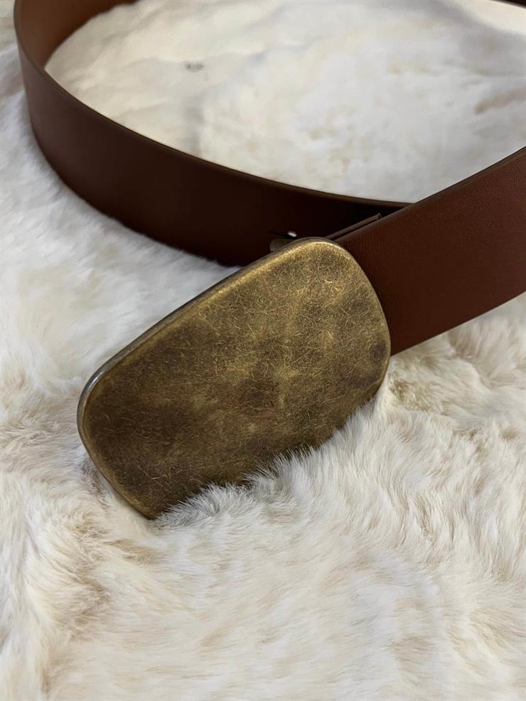 Üstten Toka Takmalı Kadın Taba Kemer 23Y641