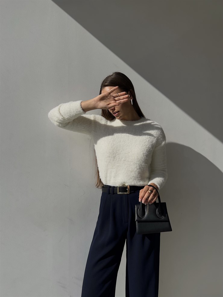 Uzun Kol Alaric Kadın Ekru Sakal Kazak 23K000122