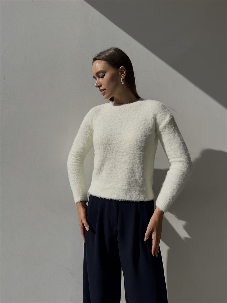 Uzun Kol Alaric Kadın Ekru Sakal Kazak 23K000122