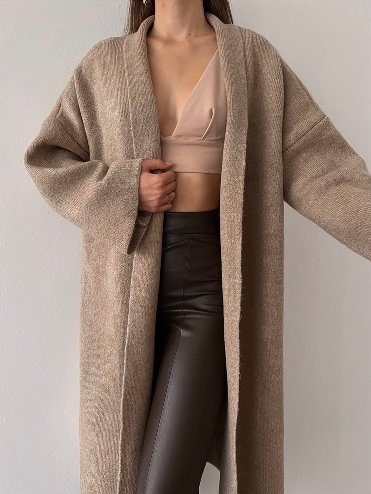 Uzun Triko Christopher Kadın Bej Hırka 23K000135