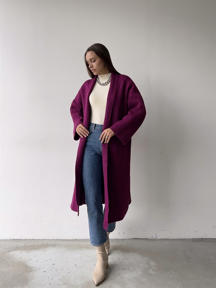 Uzun Triko Christopher Kadın Fuşya Hırka 23K000135