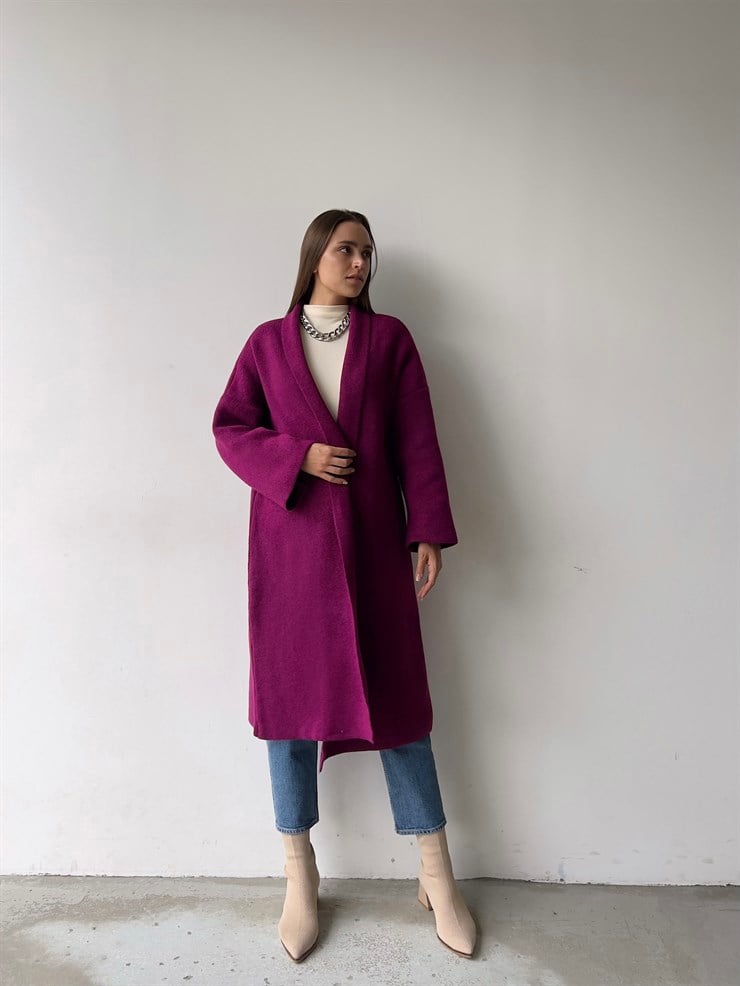 Uzun Triko Christopher Kadın Fuşya Hırka 23K000135