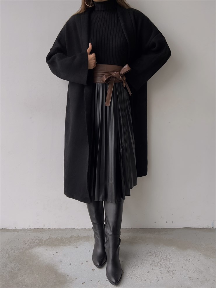 Uzun Triko Christopher Kadın Siyah Hırka 23K000135