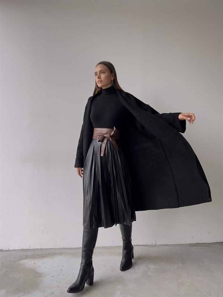 Uzun Triko Christopher Kadın Siyah Hırka 23K000135