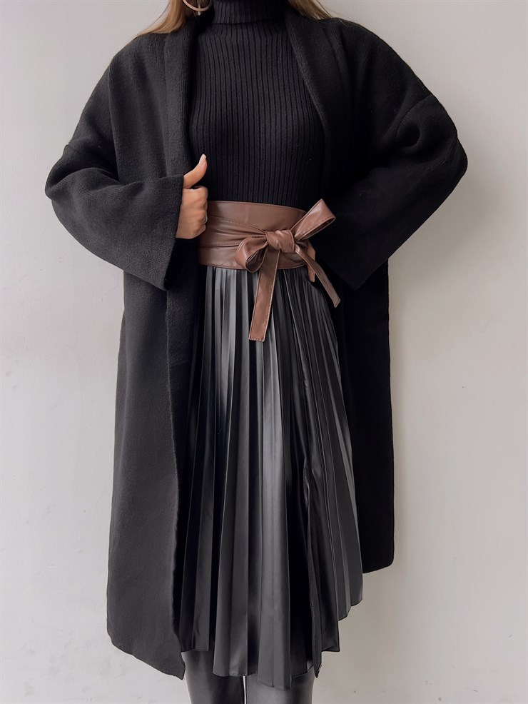 Uzun Triko Christopher Kadın Siyah Hırka 23K000135