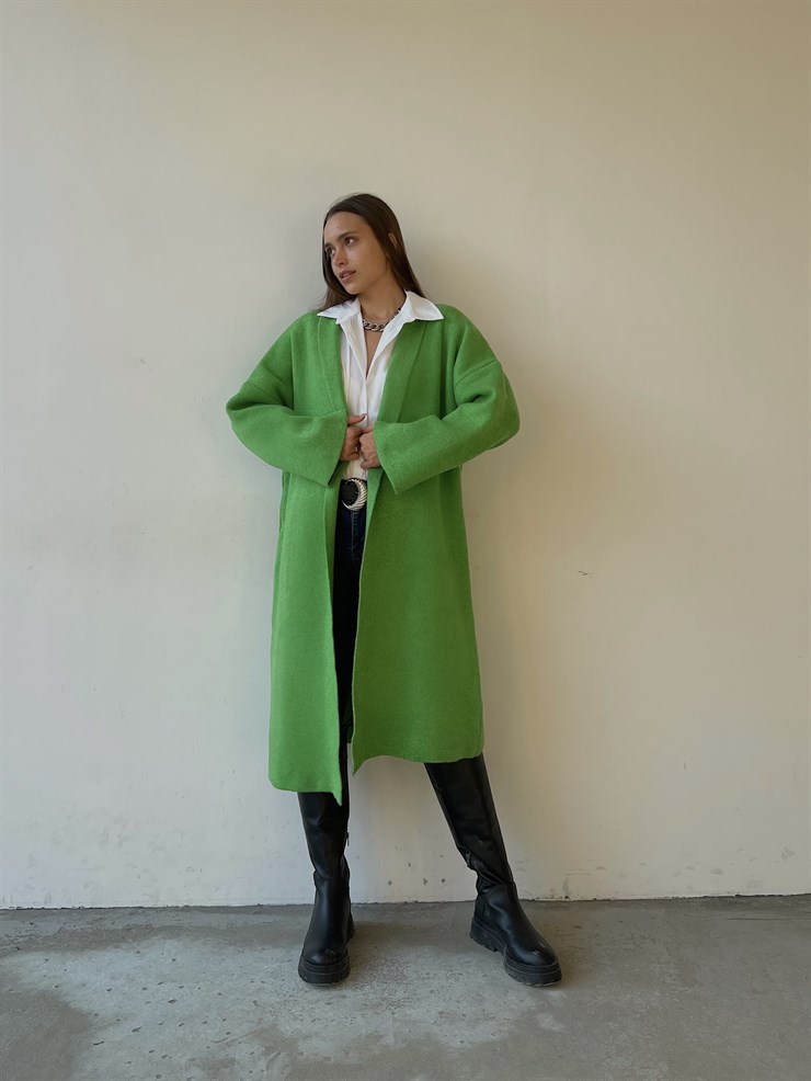 Uzun Triko Christopher Kadın Yeşil Hırka 23K000135