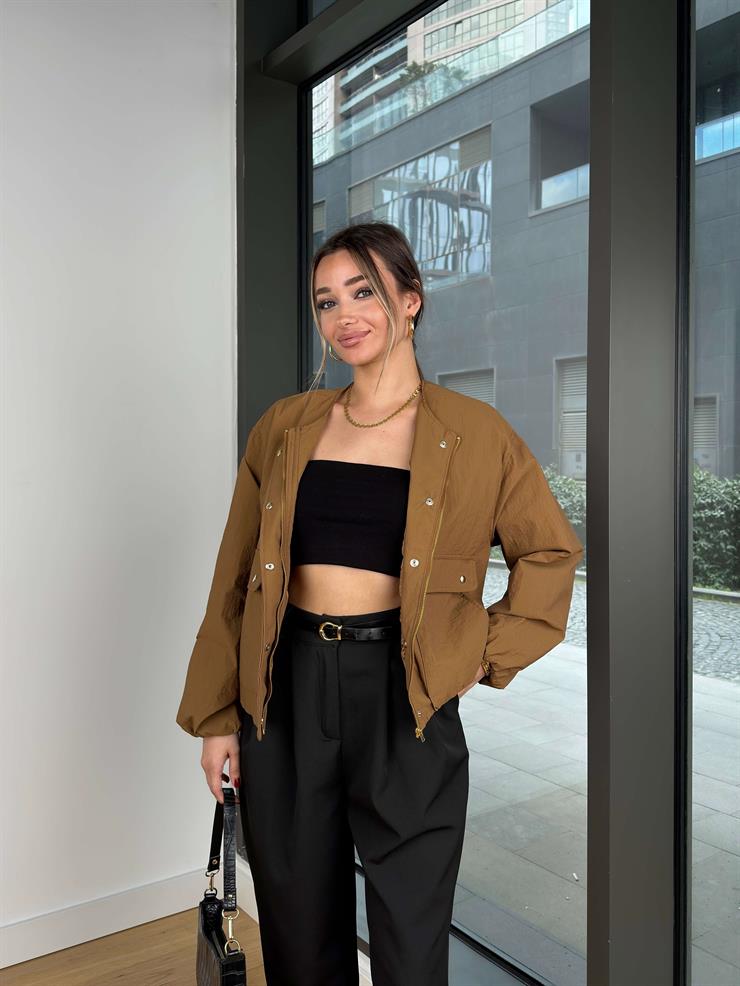 Beli Kemerli Pens Detaylı Bol Paça Vesla Siyah Kadın Pantolon 25Y031