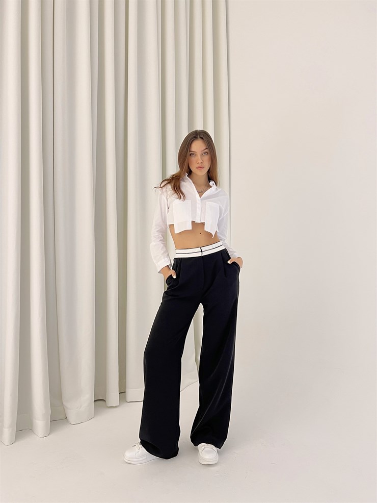 Yüksek Bel Hardy Kadın Siyah Palazzo Pantolon 23K000407