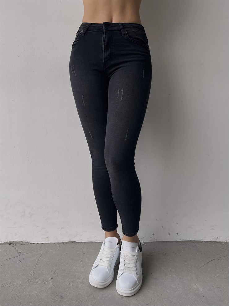 Yüksek Bel Kadın Antrasit Skinny Jean 22K000558