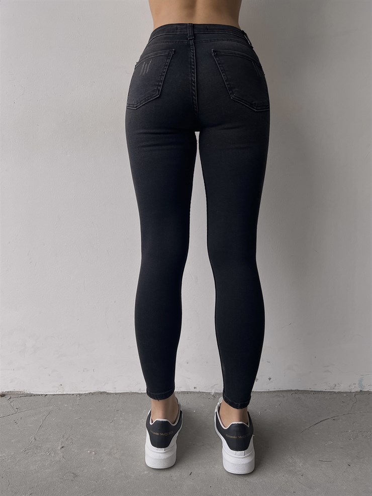 Yüksek Bel Kadın Antrasit Skinny Jean 22K000558