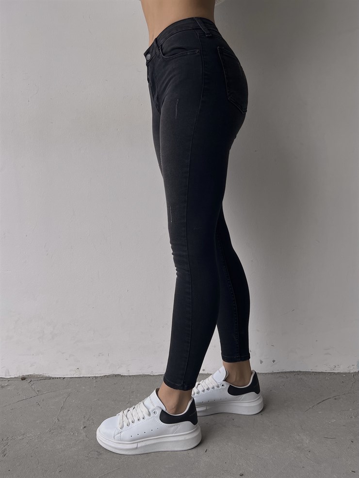 Yüksek Bel Kadın Antrasit Skinny Jean 22K000558