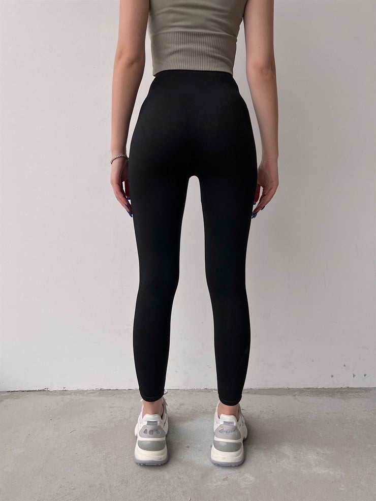 Yüksek Bel Toparlayıcı Miya Kadın Siyah Tayt 22K000585