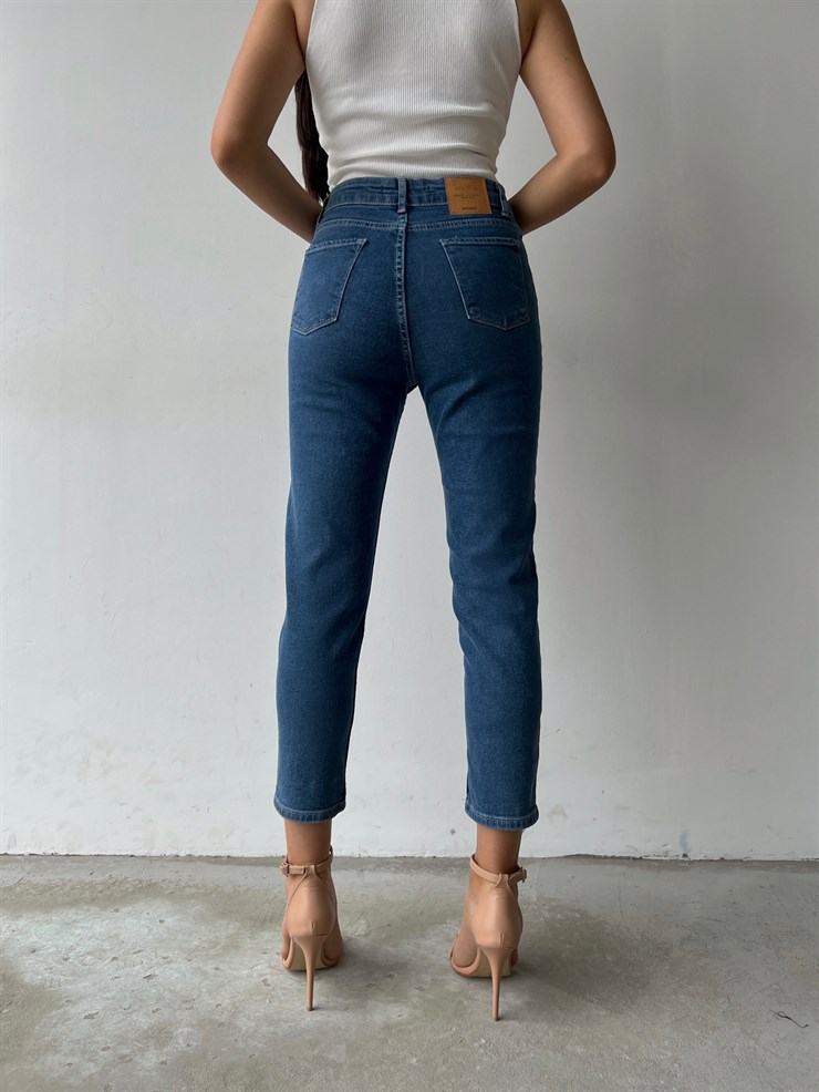 Yüksek Bel Yıkamalı Skinny Jenna Kadın Mavi Jean 22K000338