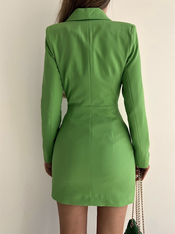 Kruvaze Yanı Toka Detaylı Libby Kadın Yeşil Ceket Elbise 22Y000129